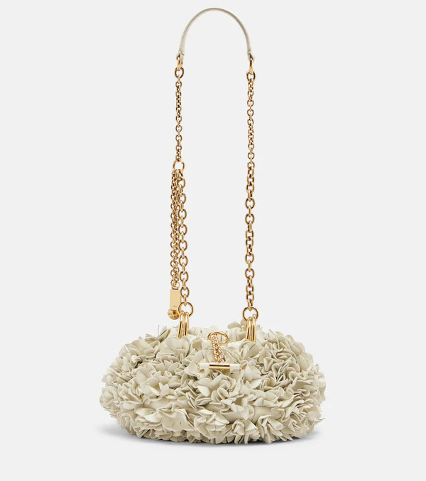  Chloe Chloe Chloe Plisse Floral Leather Shoulder Bag 