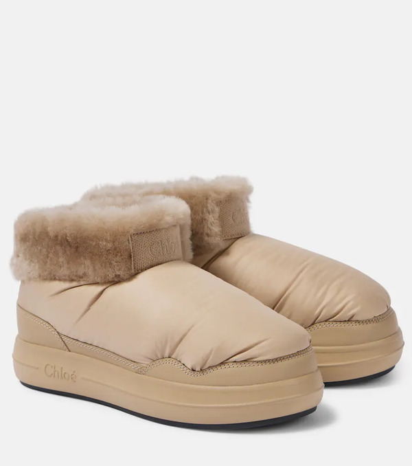  Chloe Chloe Polar Shearling-lined Ankle Boots 