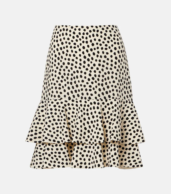  Chloe Chloe Polka-dot Tiered Silk Miniskirt 