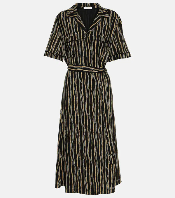  Chloe Chloe Printed Silk Sable Shirt Dress 