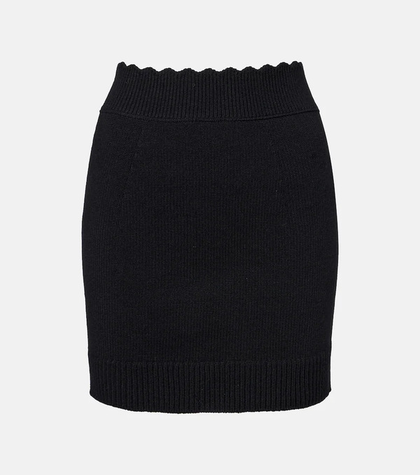  Chloe Chloe Ribbed-knit Wool And Cashmere Miniskirt 