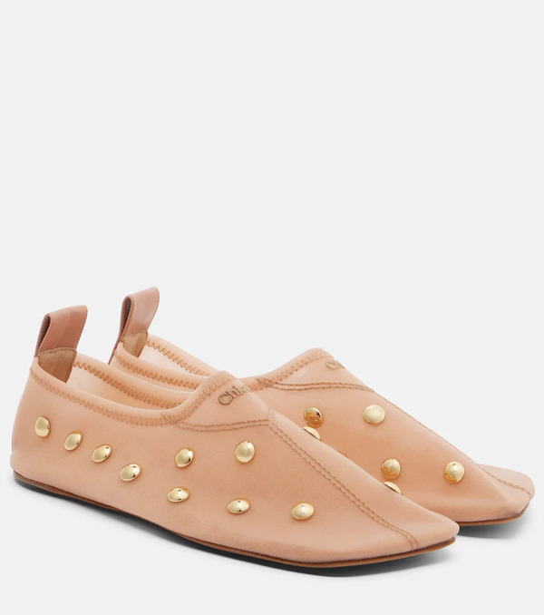  Chloe Chloe Rita Studded Mesh Flats 
