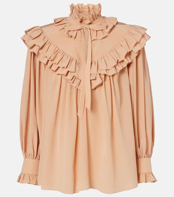  Chloe Chloe Ruffled Silk Crepe De Chine Blouse 
