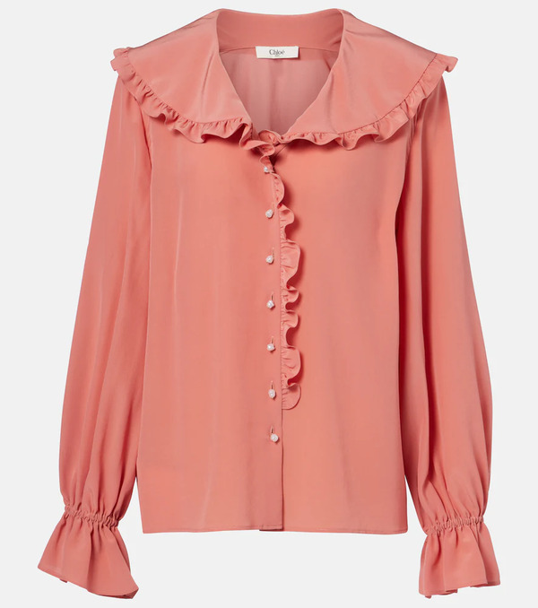  Chloe Chloe Ruffled Silk Crepe De Chine Blouse 