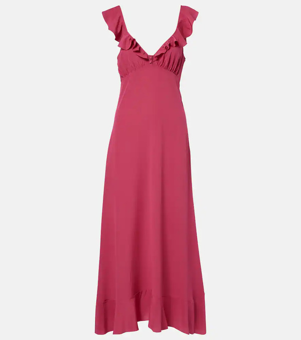  Chloe Chloe Ruffled Silk Midi Dress 