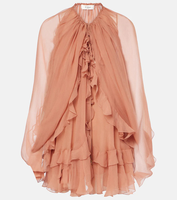  Chloe Chloe Ruffled Silk Muslin Cape 