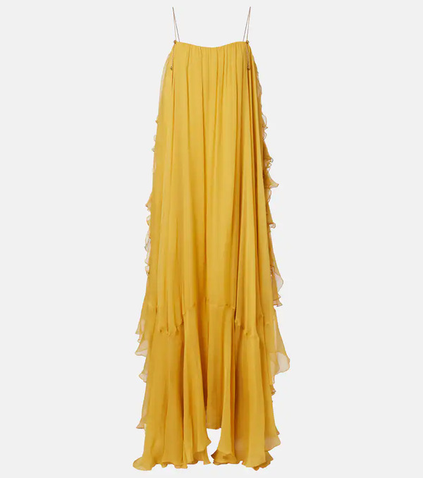  Chloe Chloe Ruffled Silk Muslin Gown 