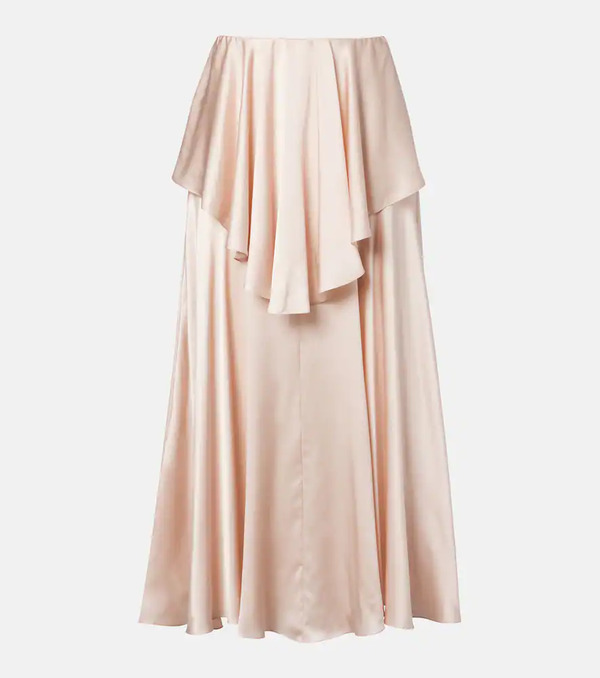  Chloe Chloe Ruffled Silk Satin Skirt 