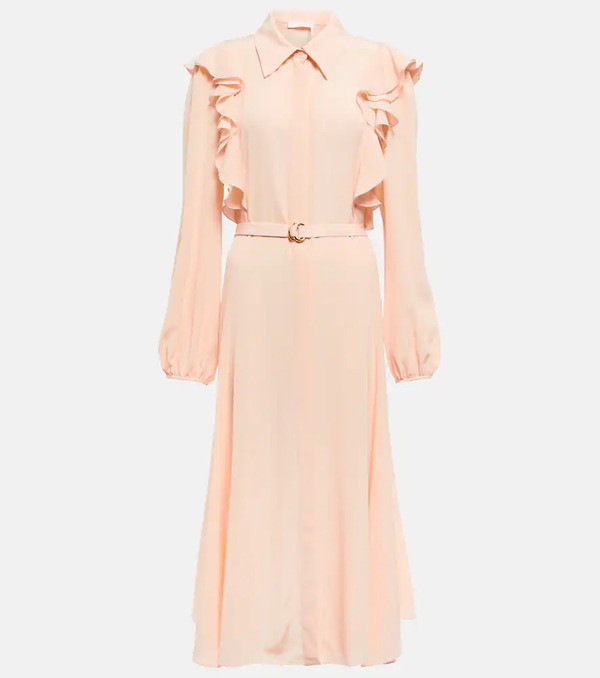  Chloe Chloe Ruffled Silk Shirt Dress 