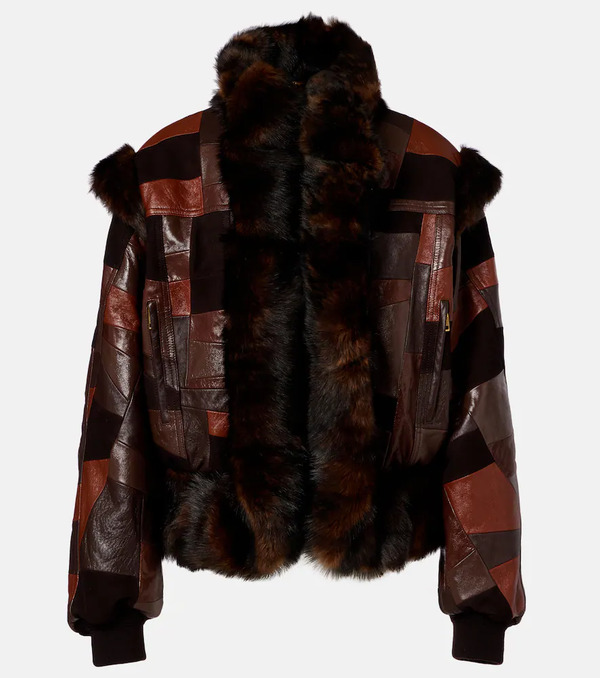  Chloe Chloe Shearling-trimmed Leather Bomber Jacket 