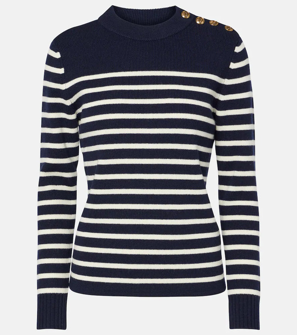  Chloe Chloe Striped Wool And Cashmere Sweater 