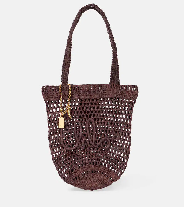  Chloe Chloe Summer Banana Small Raffia Tote Bag 