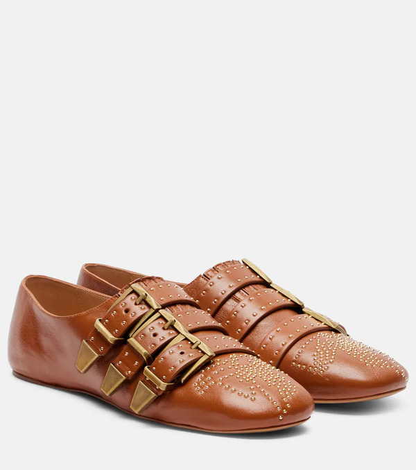  Chloe Chloe Susanna Studded Leather Ballet Flats 