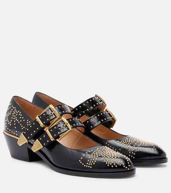  Chloe Chloe Susanna 40 Studded Leather Mary Jane Pumps 