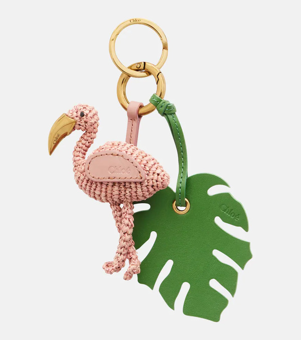  Chloe Chloe Chloe Symbols Flamingo Raffia Keychain 