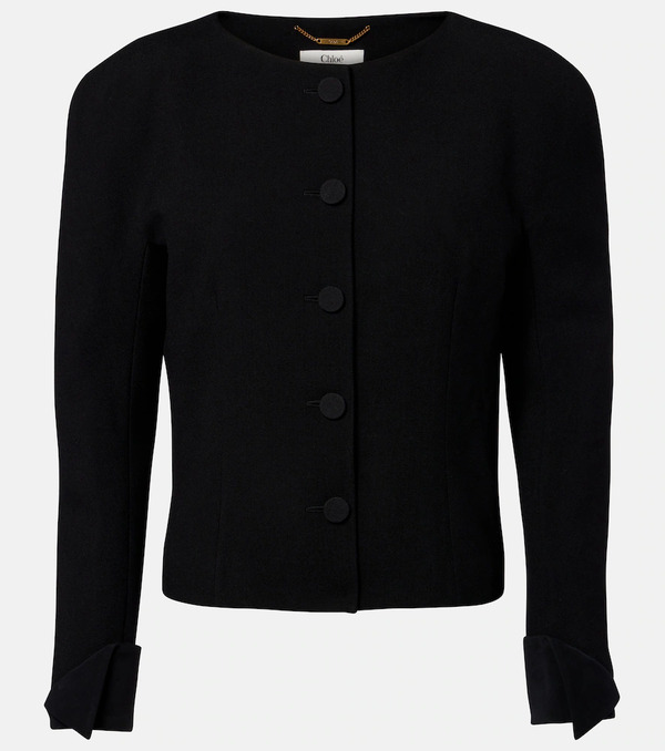  Chloe Chloe Virgin Wool Crepe Cardigan 
