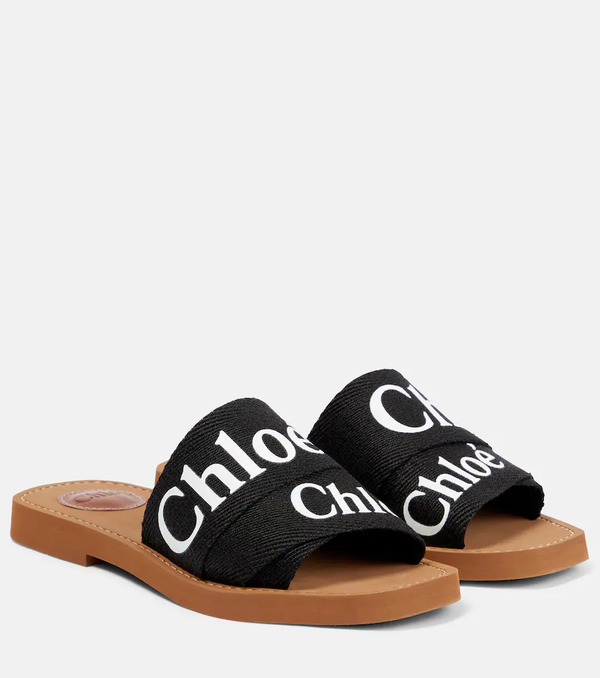  Chloe Chloe Woody Canvas Slides 