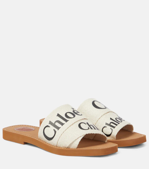  Chloe Chloe Woody Canvas Slides 