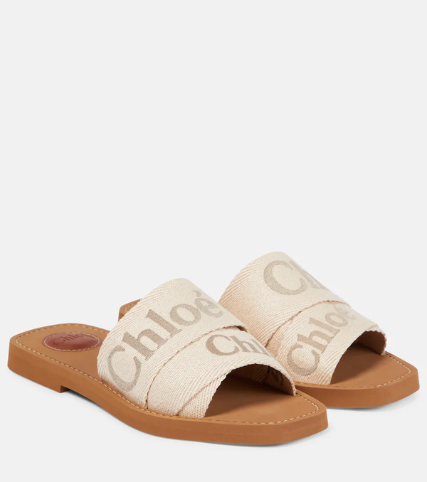  Chloe Chloe Woody Canvas Slides 