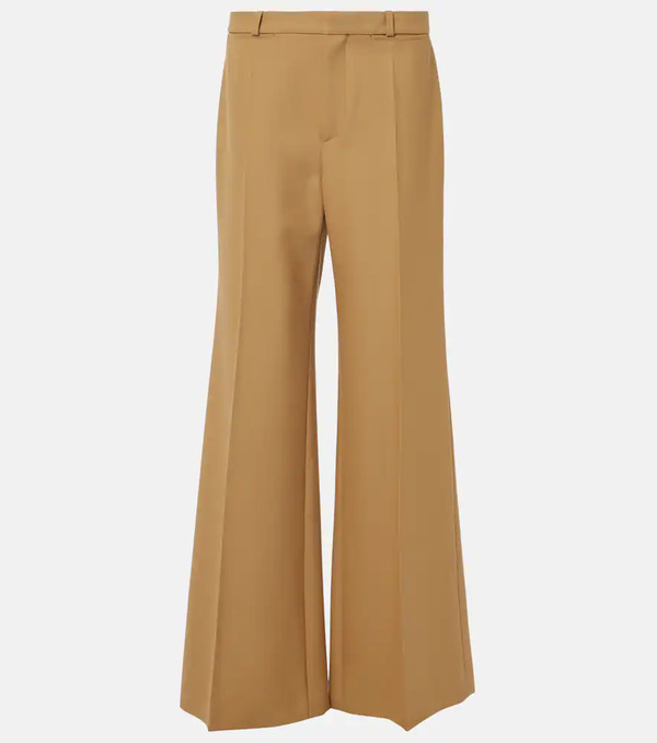  Chloe Chloe Wool Grain De Poudre Flared Pants 
