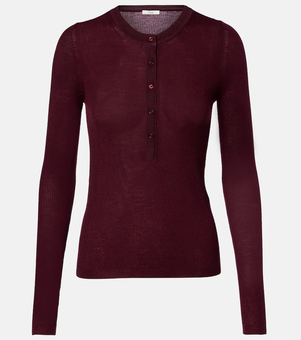  Chloe Chloe Wool Henley Shirt 
