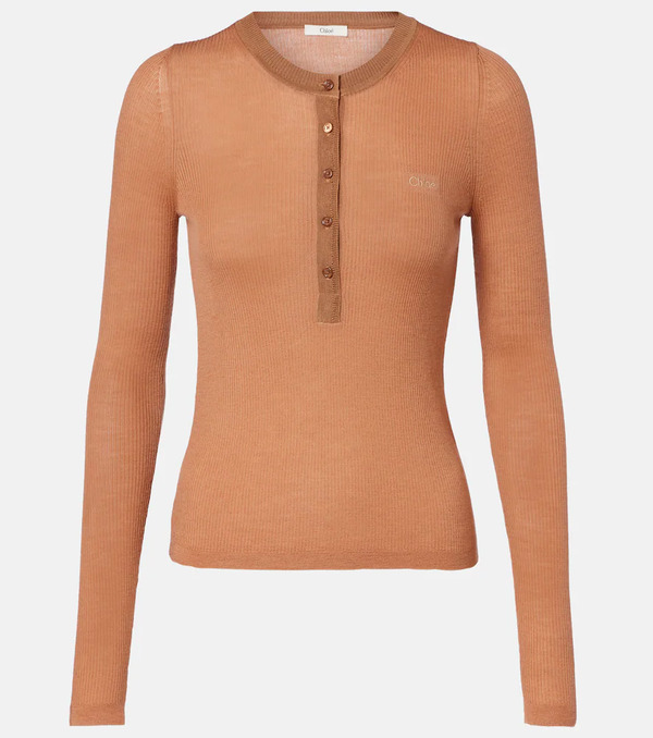  Chloe Chloe Wool Henley Shirt 