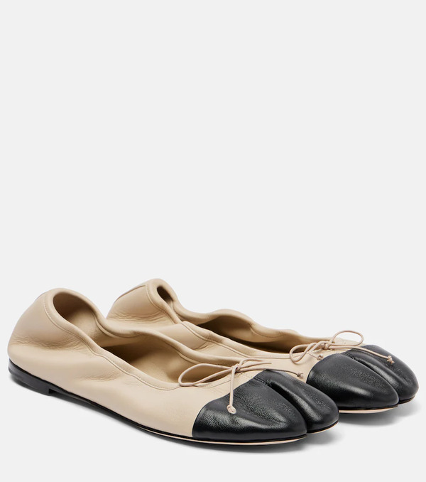  Christen Christen Tabi Leather Ballet Flats 