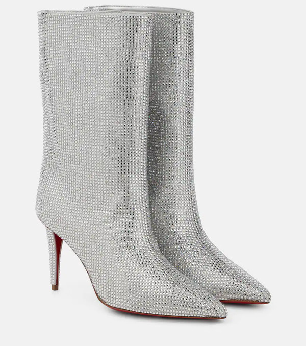 Christian Louboutin Christian Louboutin Astrilarge Strass Suede Ankle Boots 