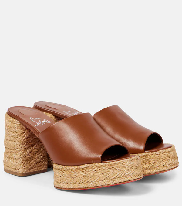  Christian Louboutin Christian Louboutin Calakala 85 Leather Platform Mules 