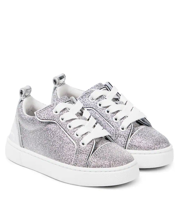  Christian Louboutin Kids Christian Louboutin Kids Funnyto Glitter Leather Sneakers 