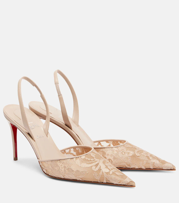  Christian Louboutin Christian Louboutin Lace Slingback Pumps 
