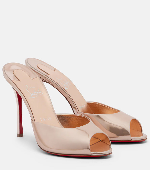  Christian Louboutin Christian Louboutin Me Dolly Laminated Leather Mules 