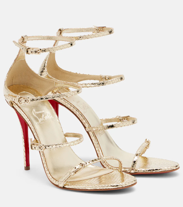  Christian Louboutin Christian Louboutin Millenium Snake-effect Leather Sandals 