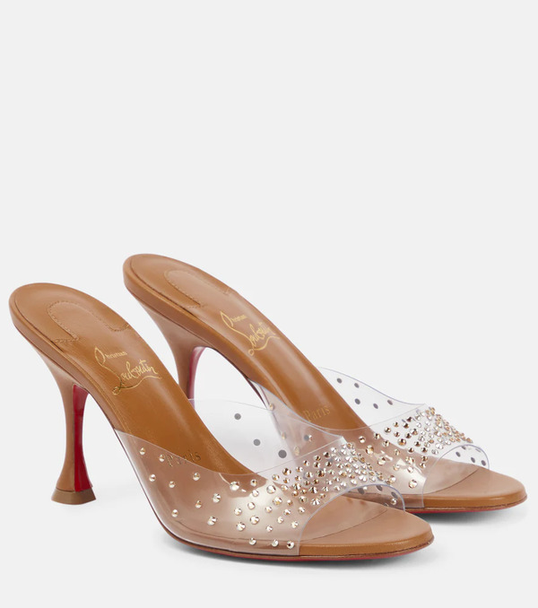  Christian Louboutin Christian Louboutin Nudes Degramule Embellished Mules 