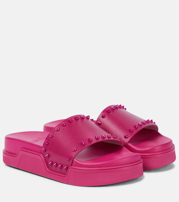  Christian Louboutin Christian Louboutin Pool Stud Embellished Slides 