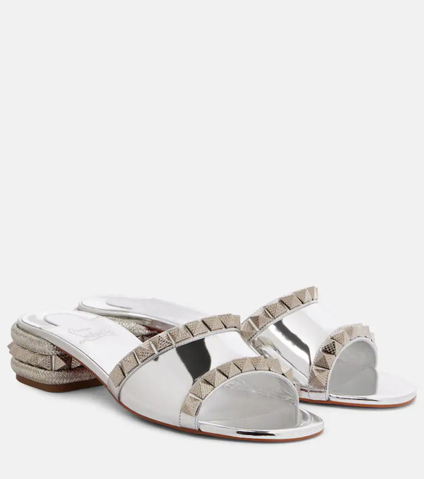  Christian Louboutin Christian Louboutin Pyramule 30 Mirrored Leather Mules 