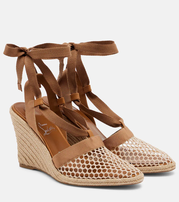  Christian Louboutin Christian Louboutin Toleda Mesh Espadrille Wedges 