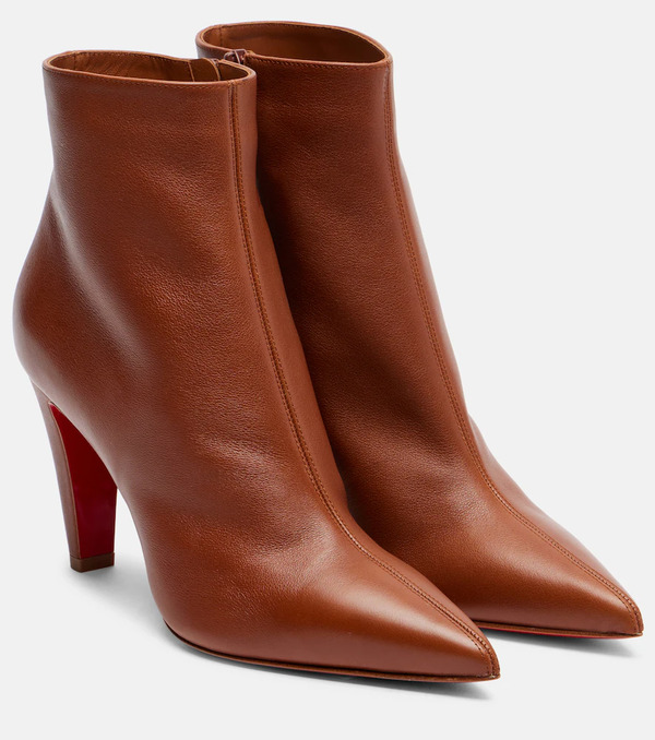  Christian Louboutin Christian Louboutin Vibella 85 Leather Ankle Boots 