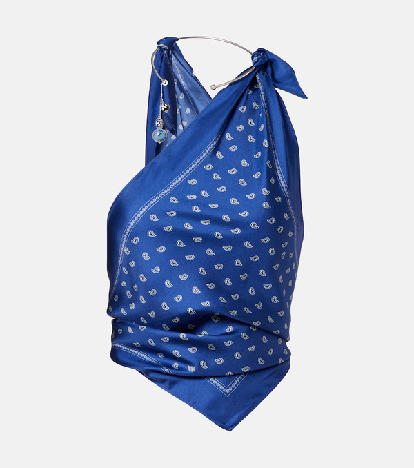  Christopher Esber Christopher Esber Bandana Draped Silk Top 