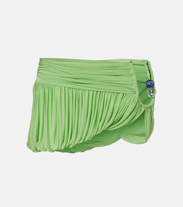  Christopher Esber Christopher Esber Beach Glass Draped Jersey Miniskirt 