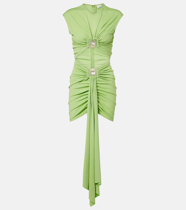  Christopher Esber Christopher Esber Bezel Quartz Cutout Jersey Minidress 