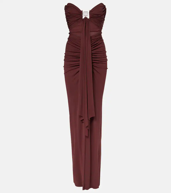  Christopher Esber Christopher Esber Bezel Quartz Cutout Strapless Jersey Gown 