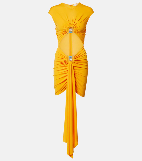  Christopher Esber Christopher Esber Bezel Quartz Disconnect Jersey Minidress 