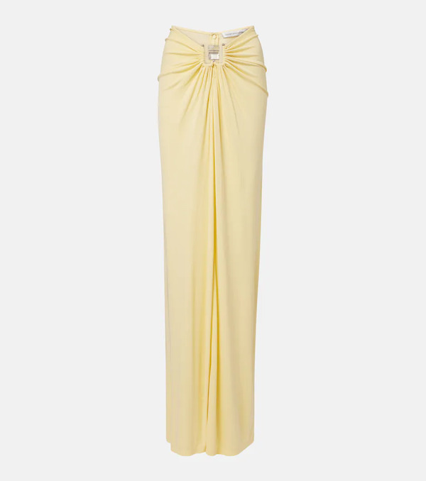  Christopher Esber Christopher Esber Bezel Quartz Gathered Jersey Maxi Skirt 