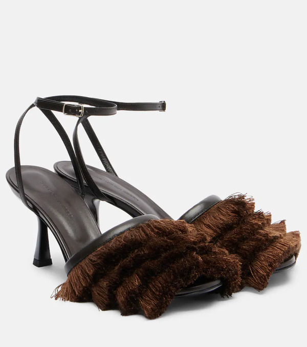 Christopher Esber Christopher Esber Castanet Fringed Leather Sandals 
