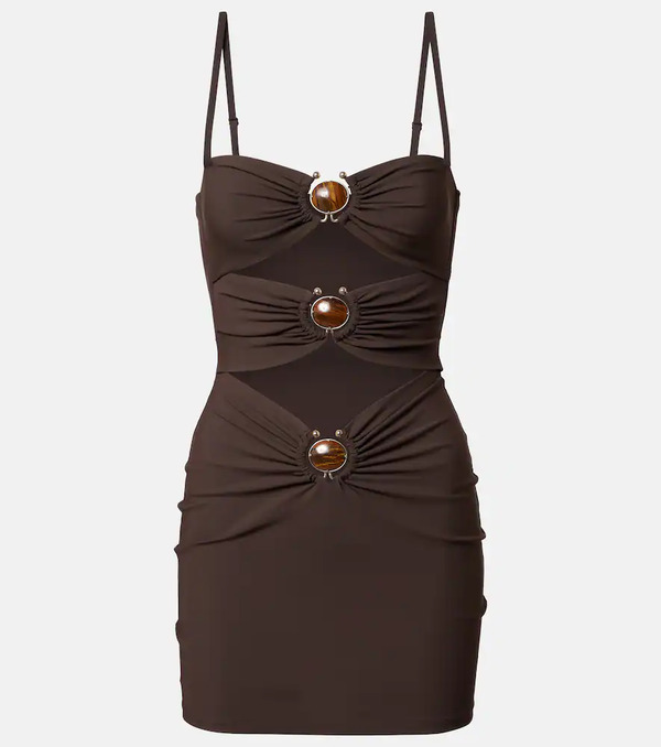  Christopher Esber Christopher Esber Cutout Embellished Ring-detail Minidress 