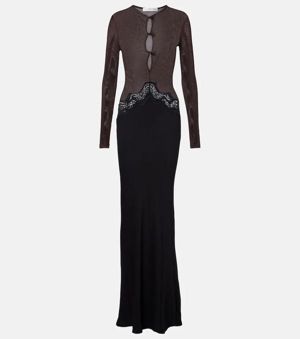  Christopher Esber Christopher Esber Cutout Lace-trimmed Jersey Gown 