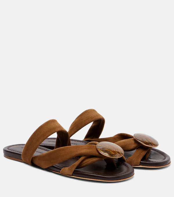 Christopher Esber Christopher Esber Doma Embellished Suede Sandals 