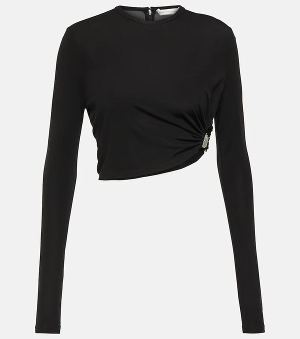  Christopher Esber Christopher Esber Embellished Cutout Jersey Top 