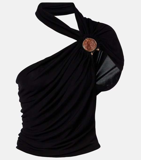  Christopher Esber Christopher Esber Embellished Draped Jersey Top 